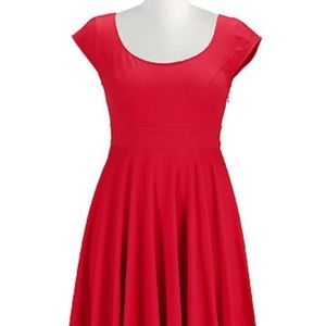 Eshakti Red Knit Skater Dress with POCKETS! 2X 22W